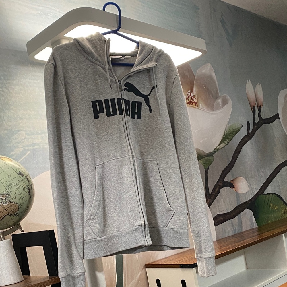 Puma Heather Gray Full-Zip Men’s Hoodie size Medium Excellent condition